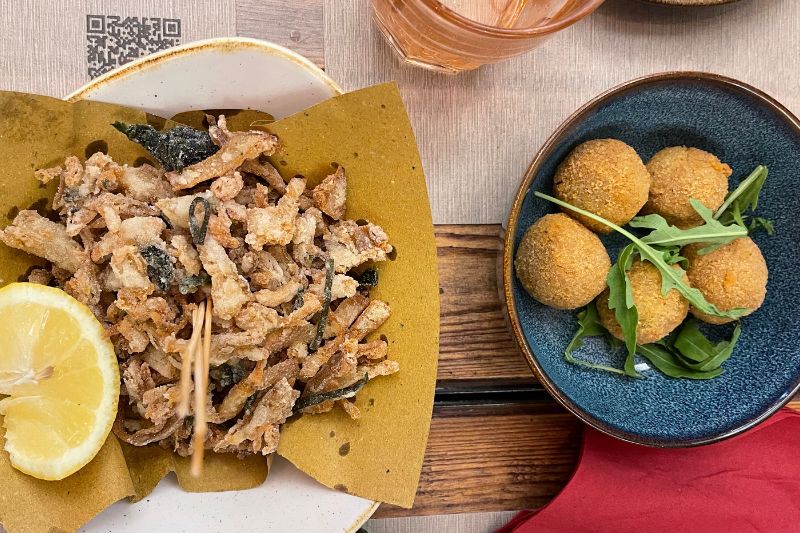 Mangiare vegano a Roma: moscardini e olive all'ascolana